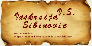 Vaskrsija Sibinović vizit kartica